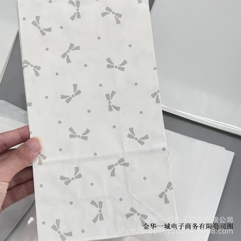 高見え水玉リボン紙袋ブロガー同型新作ギフトカード包装材クラフト紙包装袋|undefined