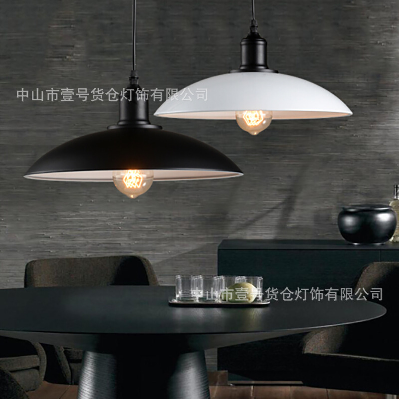 Factory Direct Sale Retro Creative Single-Leg Round Iron Pot Cover Restaurant Bar Cafe Industrial Style UFO Small Pendant Lamp