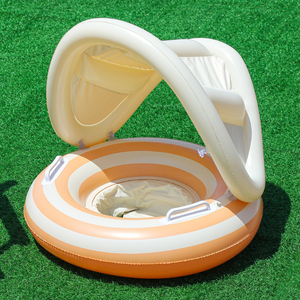 Xia Le bebé anillo de natación a prueba de sol con volante asiento de bebé barco cuerno barco hogar niños natación anillo piscina juguete