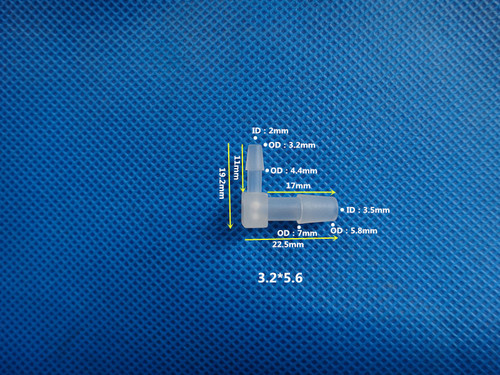 Plastic hose elbow L-shaped pagoda joint PP reducing elbow 3.2 to 3.9 elbow water nozzle micro pagoda elbow