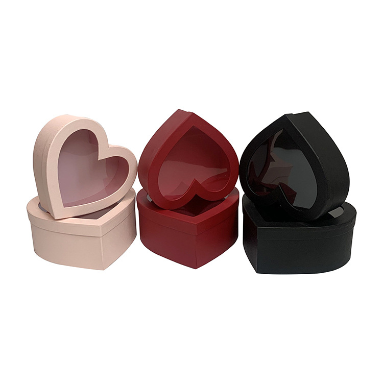 奥力派  特种纸心形  开窗套二鲜花礼盒  伴手礼盒   礼物盒