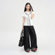 Jiyou Sweet Spice Shoulder Round Neck Cool Short-sleeved T-shirt Women's Summer 2025 New Slim-fit Thin White Top