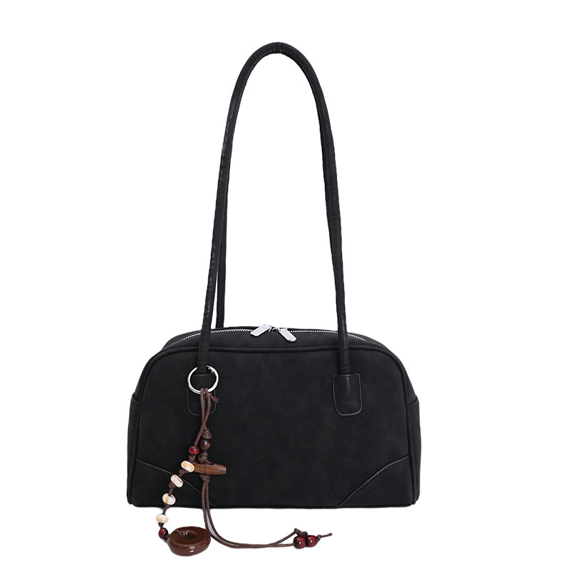 Bolsa de bolos de cuero de lona retro para mujeres 2025 invierno nuevo bolso de brazo de alta calidad bolso de almohada universal bolso de hombro image 5