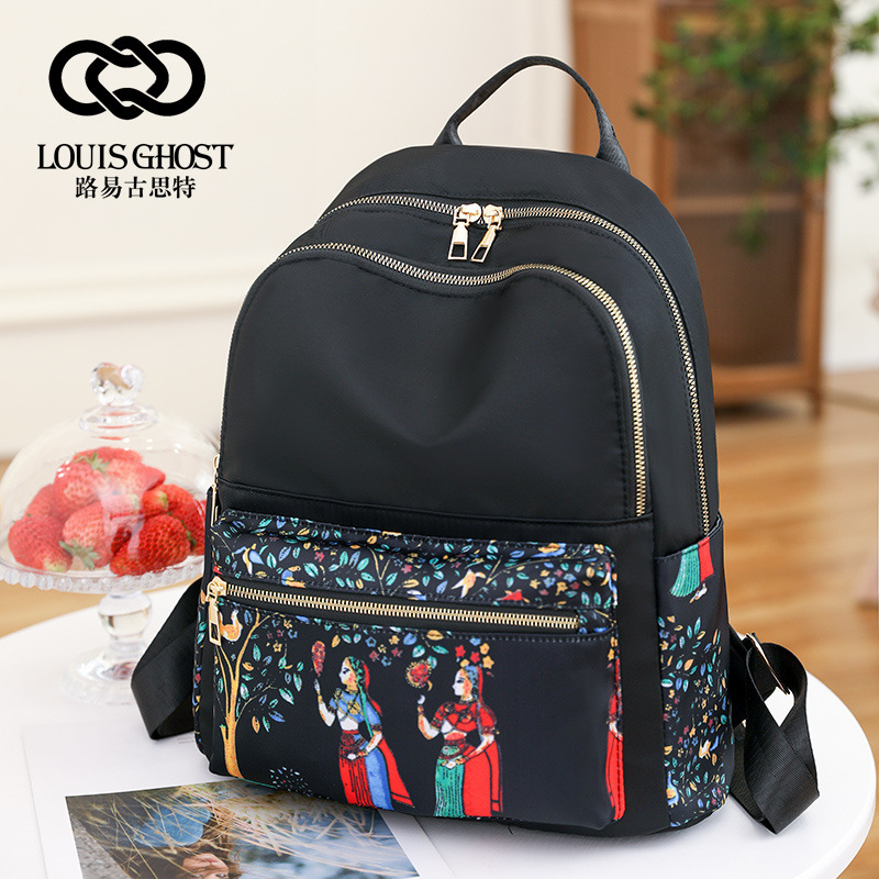 Mochila de moda de las mujeres al aire libre bolsa de viaje casual estudiante mochila ligera bolsa de tela de nylon impermeable