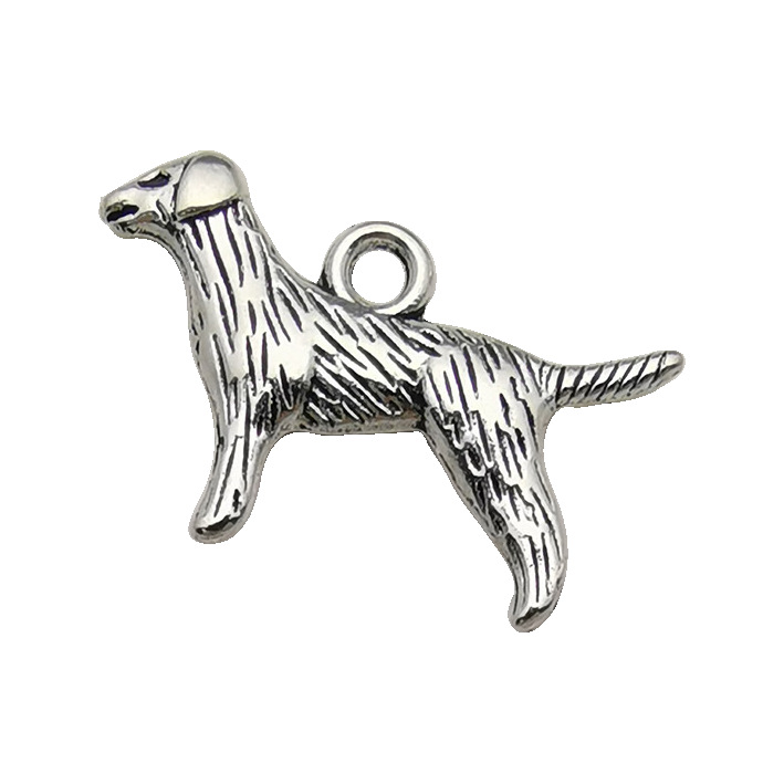 Venta caliente de fábrica 1 caniche plata Xizanga accesorios colgante DIY accesorios animales antiguos plata cachorro hueso pata