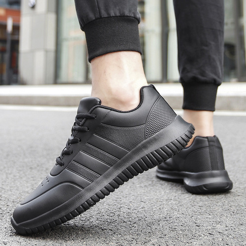 Men's Plus Size Chef Shoes 2026, Men's Leather Surface Fashion Leisure Sports Shoes Waterproof Work Shoes Outdoor Travel Shoes
