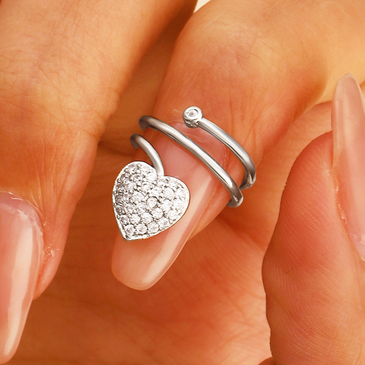 copper ring heart shaped for nails