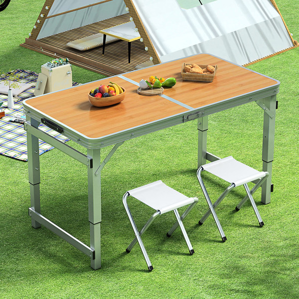 Outdoor table portable aluminum alloy can be folded at the table