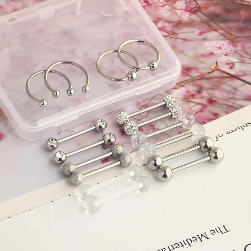 Pointed titanium steel lip stud product view