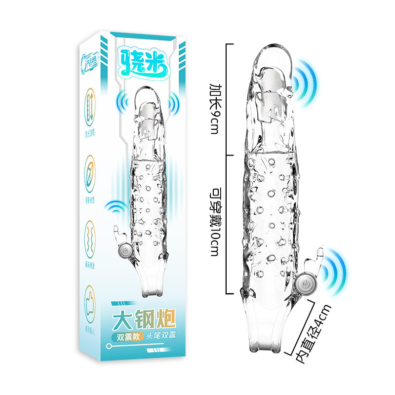 Snapmi macho cristal lobo brazo vibratorio condón pene retrasado anillo pinchazo pareja artículos sexuales adultos interés