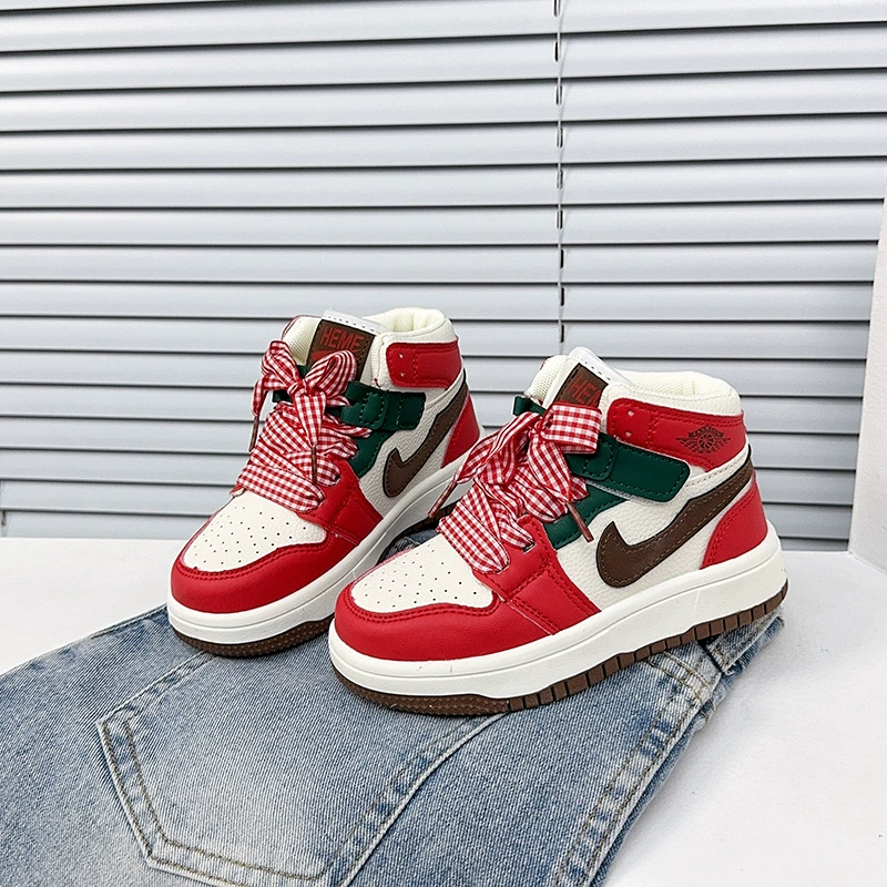 Air Jordan, высокие кроссовки, универсальные низкие красные кеды для отдыха для мальчиков, мягкая подошва