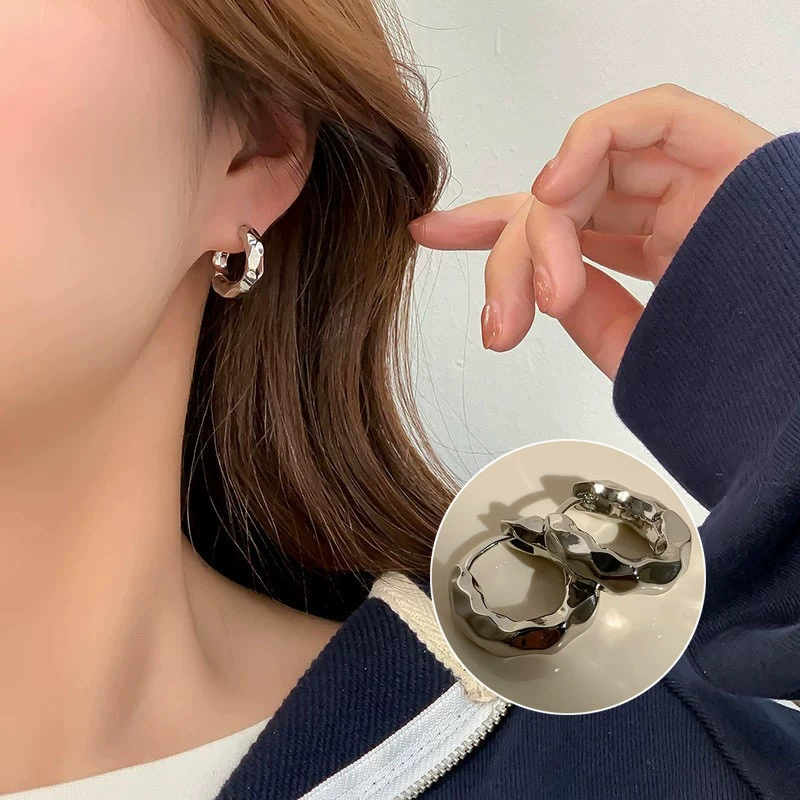 Drop Earrings, Minimal Universal Design, Copper Base with Silver Plating, Lightweight 6 g