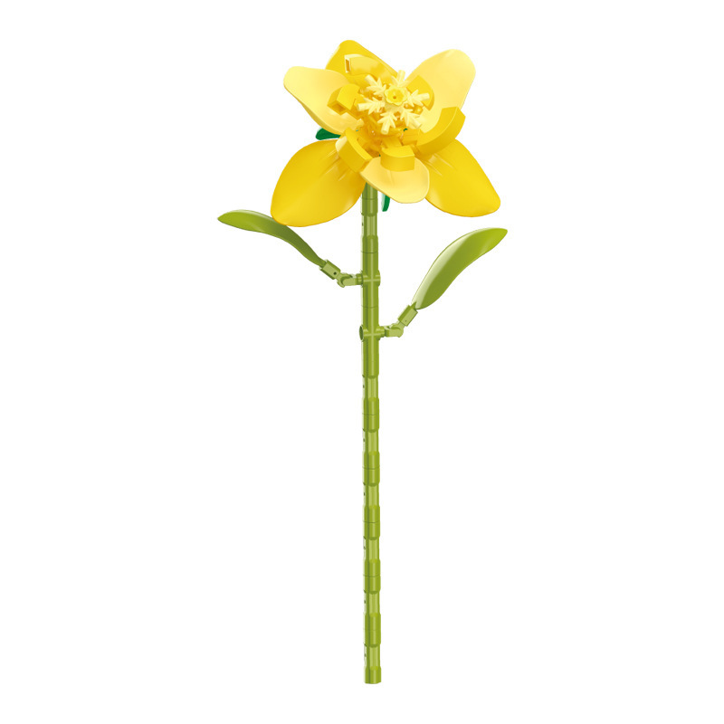钻马积木花永生花束抱抱桶仿真花小颗粒积木DIY玩具七夕女生礼物|undefined
