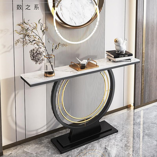 Light Luxury Entrance Table, Modern and Simple Wall-mounted Table, Entrance End View Table, Slate Decorative Strip Case, New Chinoiserie Entrance Cabinet