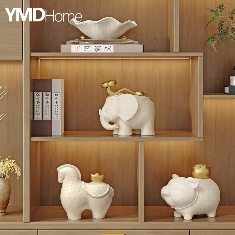 马上有钱轻奢高级感玄关电视柜客厅书柜酒柜装饰品摆件