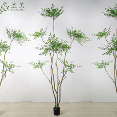 ツツジの木の南天竹の家の装飾をシミュレーションします。