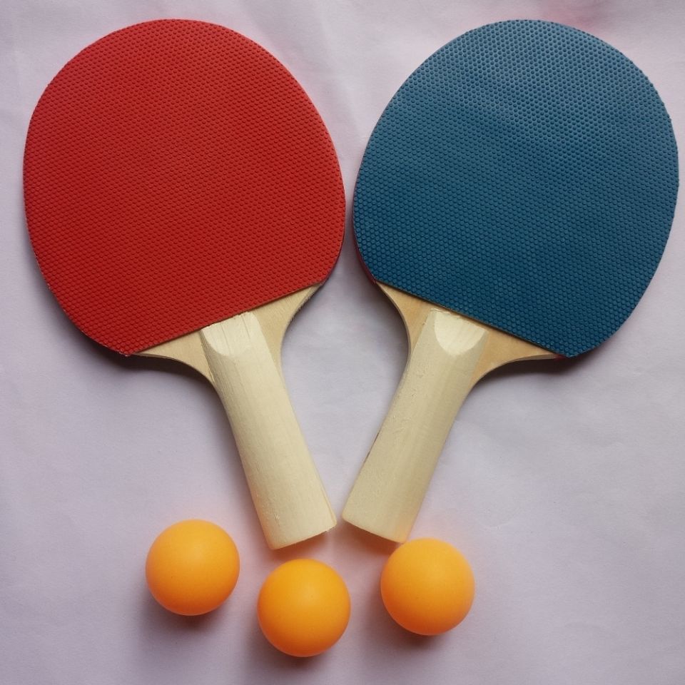 Table Tennis Racket Front and Back Double Glue Thickened Elastic Children's Student Adult Competition Racket Toy Plastic Racket