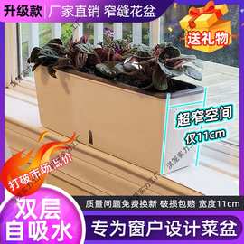 超窄长条花盆储水窗台种植盆家庭蔬菜种植箱长方形花箱阳台花盆