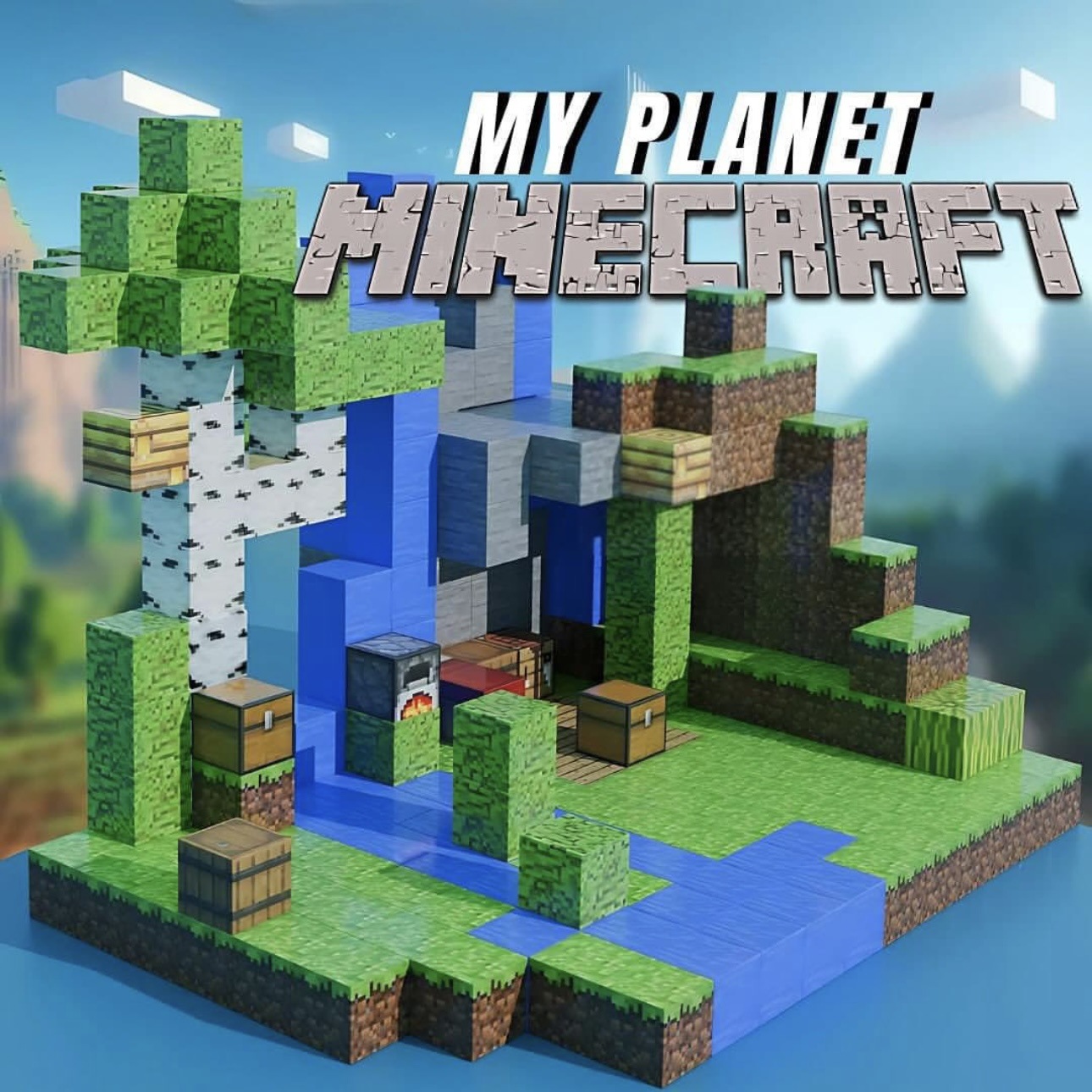 cross-border amazon mc my best-selling world block magnetic building blocks diy scene-setting children’s toy