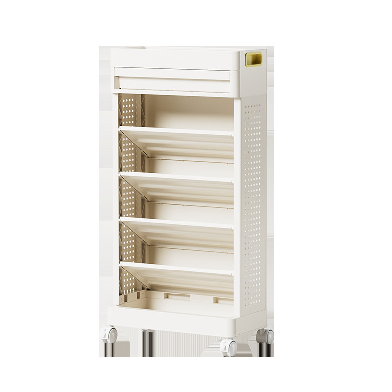 Estante de estantería pequeño junto al escritorio, correa de piso, rueda de piso, dormitorio de estudiantes, libro de imágenes para niños, carrito de almacenamiento