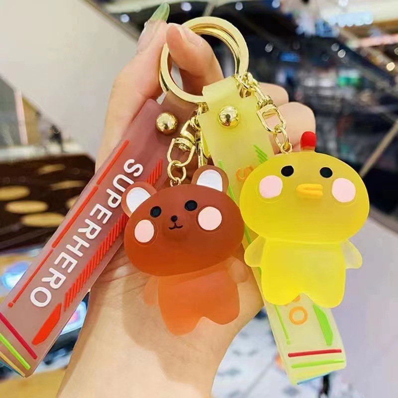 Personalidad creativa cristal Blush animal lindo llavero femenino lindo coche llavero pequeño colgante mochila adornos