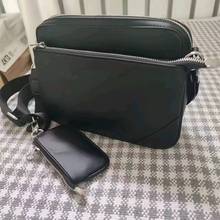 压花三件套烫印三合一邮差包黑武士麻将单肩斜挎包