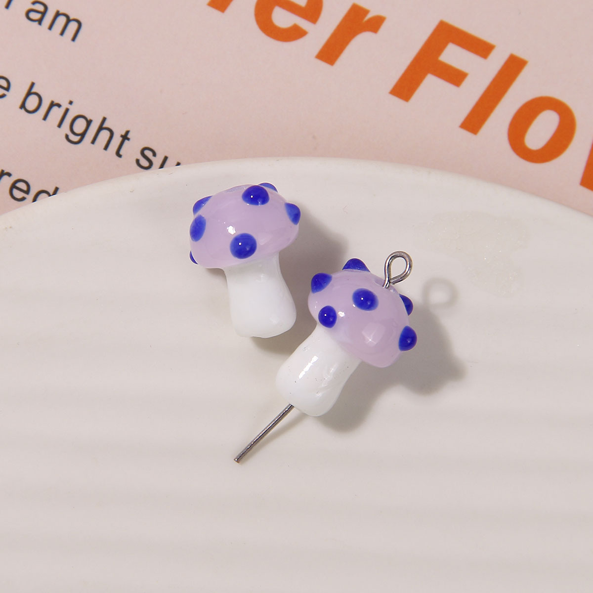 3g Weight Beads Jewelry Making Type 16*12mm Jewelry Making Size DIY Jewelry Accessories Classification 1 Piece Quantity glass Material Mushroom Pattern Polishing Design Casual, Sweet, Simple Style Style 1 Piece 16*12mm Glass Mushroom Beads 11