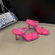 2024 Summer Internet Popular New Arrival High Heel Sandals with Skirt for Women's Outer Wear One-word Thin Heel Sandals Fashion All-match