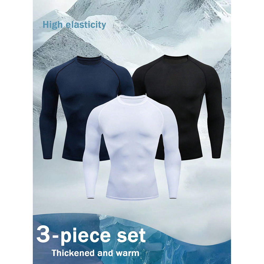 Men's Long Sleeve Sports Base Layer Breathable Quick Drying Top_voghion.com