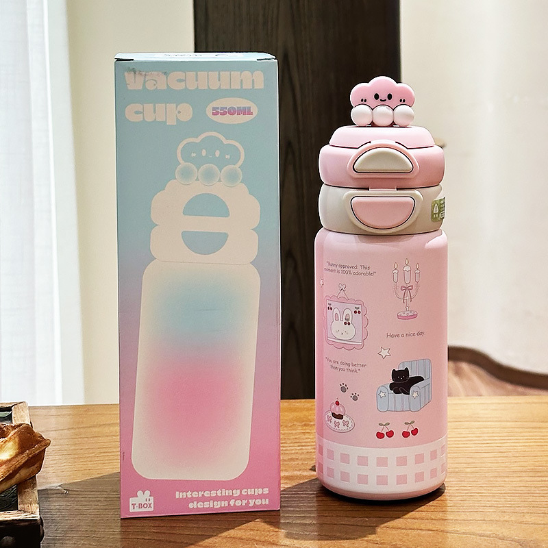 儿童保温水杯女孩上学专用可爱吸管杯2025新款学生便携高颜值杯子|undefined