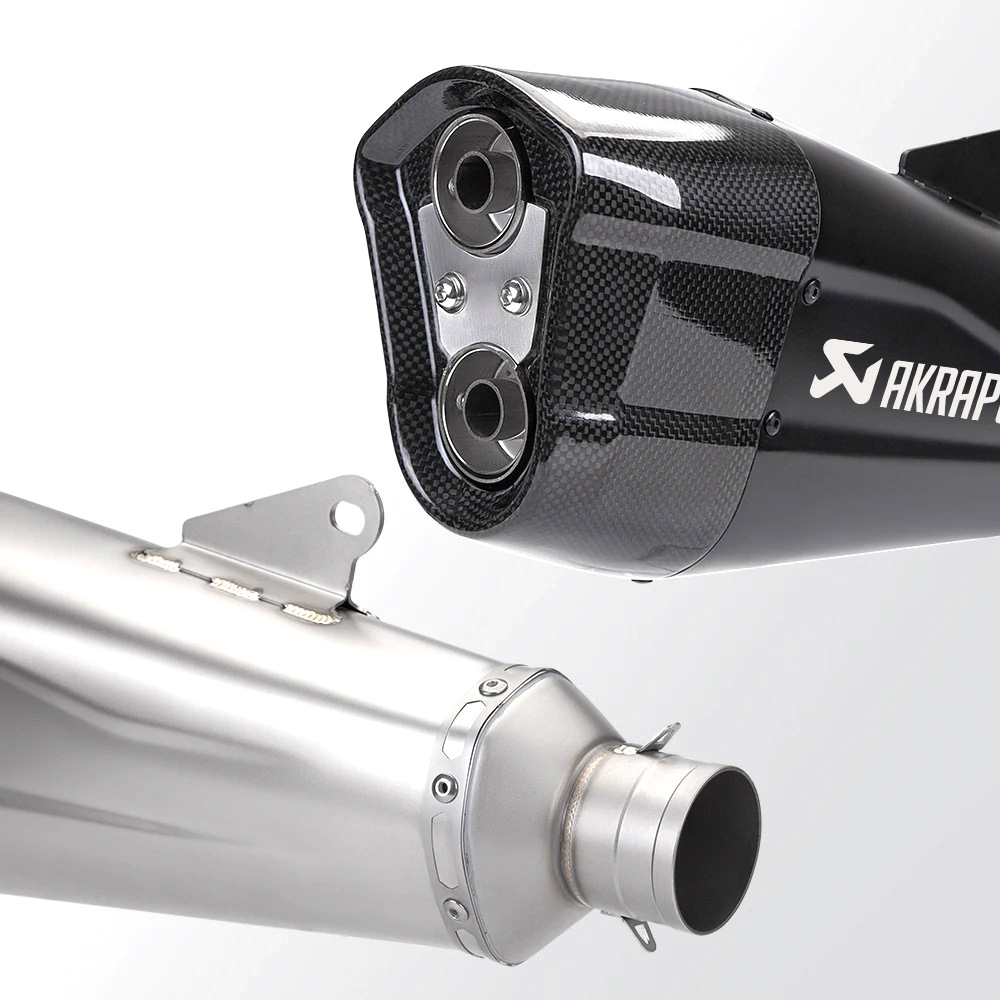 Motorcycle modified exhaust pipe double hole universal tail section modified exhaust tail section carbon fiber zx4rr/GSX-1000