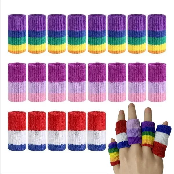 New Rainbow Finger Sleeve Breathable Protective Cover Sports Protective Gear Basketball Badminton Nylon Finger Sleeve Finger Protection