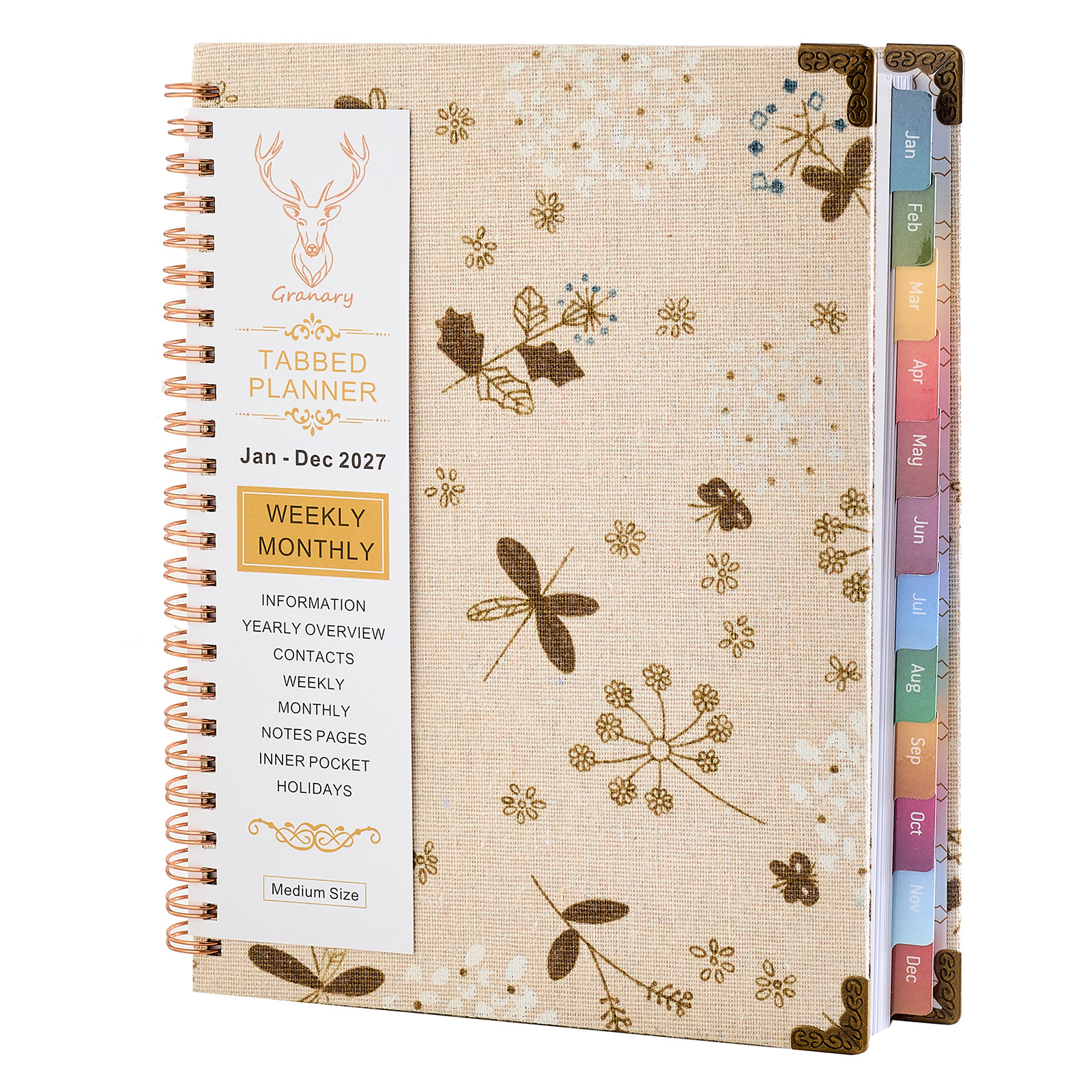 Agenda Planificadora con Espiral A5 de Papel con Índice para Oficina