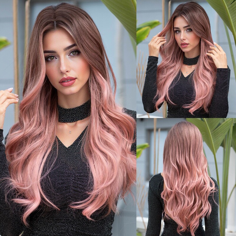European and American Cross-Border Orange Long Hair Medium Parted Long Curly Hair Synthetic Women's Cos Fiber Heat-Resistant Wig Full Hair Style European and American Cross-Border Orange Long Hair Medium Parted Long Curly Hair Synthetic Women's Cos Fiber Heat-Resistant Wig Full Hair Style