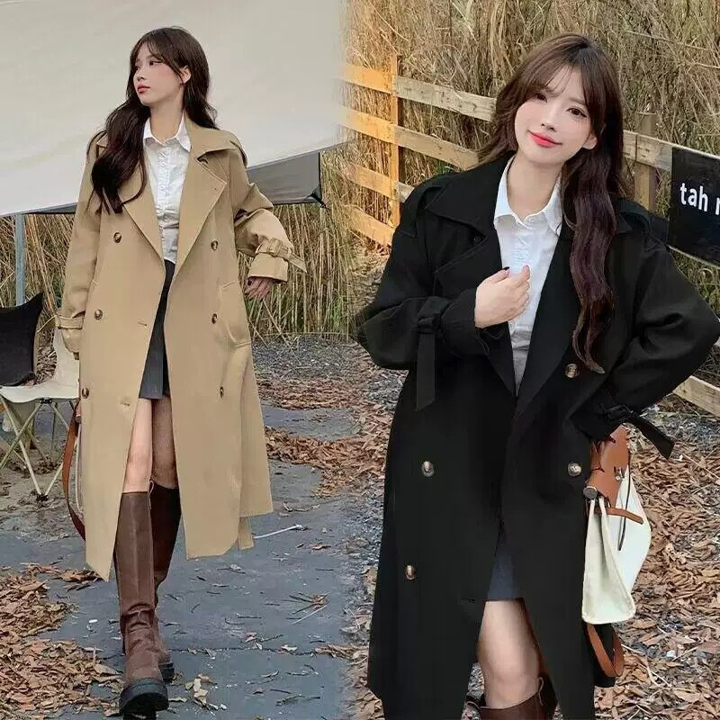 Windbreaker Coat Women's Mid-length Small 2024 New Autumn Popular Temperament chic Autumn Coat Korean Style Coat