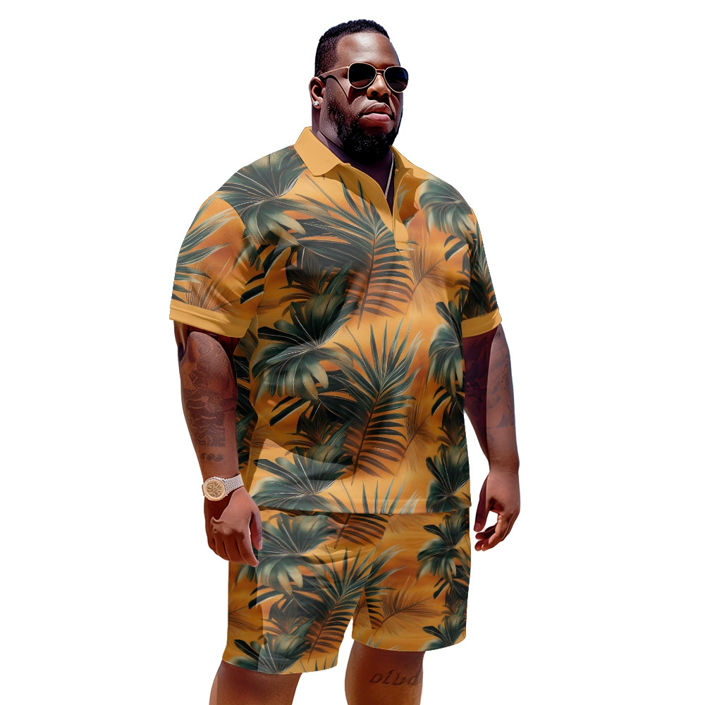 Модное поло, летний комплект, европейский стиль, plus size