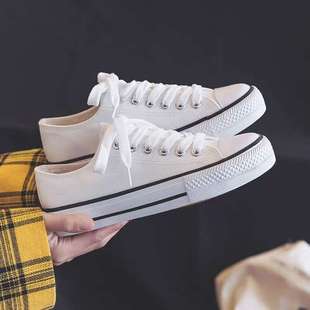 Canvas Shoes Women's 2025 Spring and Summer New White Shoes Students Korean Style Classic All-match Flat Sneakers Ins Lovers Shoes