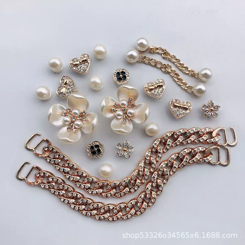 Сабо нового стиля с трехмерными жемчужными мультяшными бусинами и съемными украшениями для обуви своими руками.