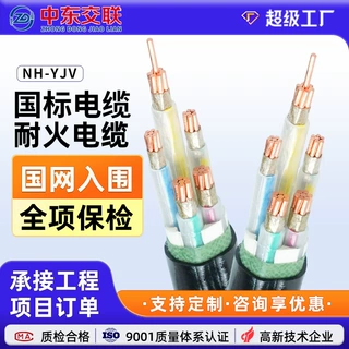 定制NH-YJV国标纯铜电缆线工程建设阻燃耐火多芯电力电缆电力工程