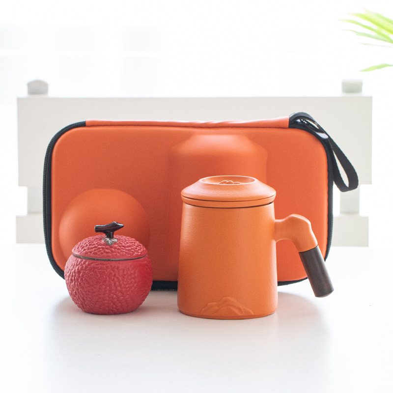 오렌지 컵 + 티캔 [여행 가방]]