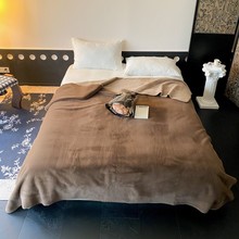 亲肤贝壳边800G超柔水貂绒染色柔软卧室办公室午睡榻榻米盖毯