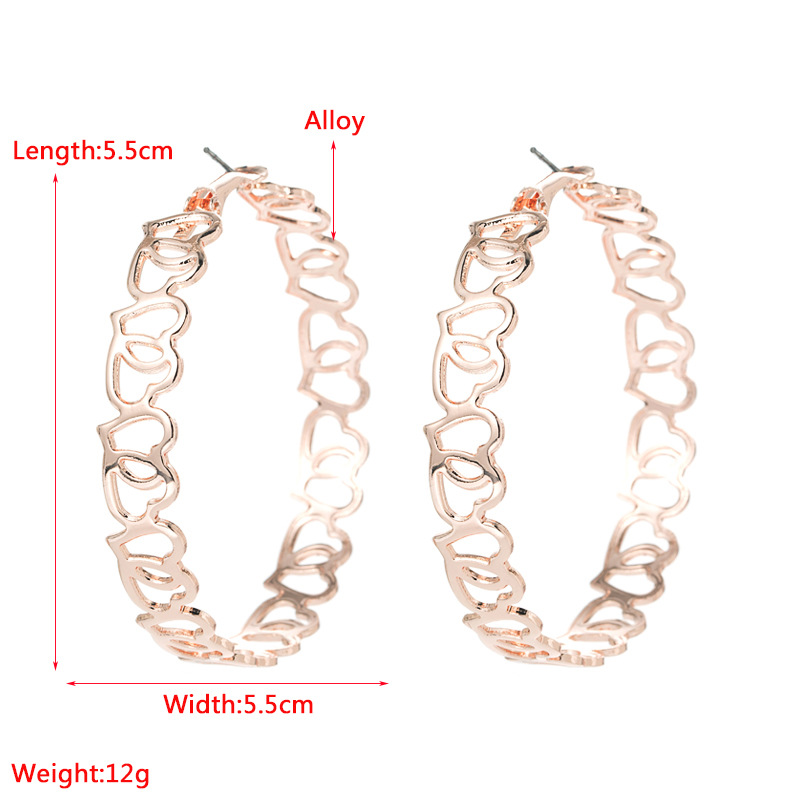 Fashion New Wholesale Metal Heart Geometric  Women's Alloy Earrings display picture 1