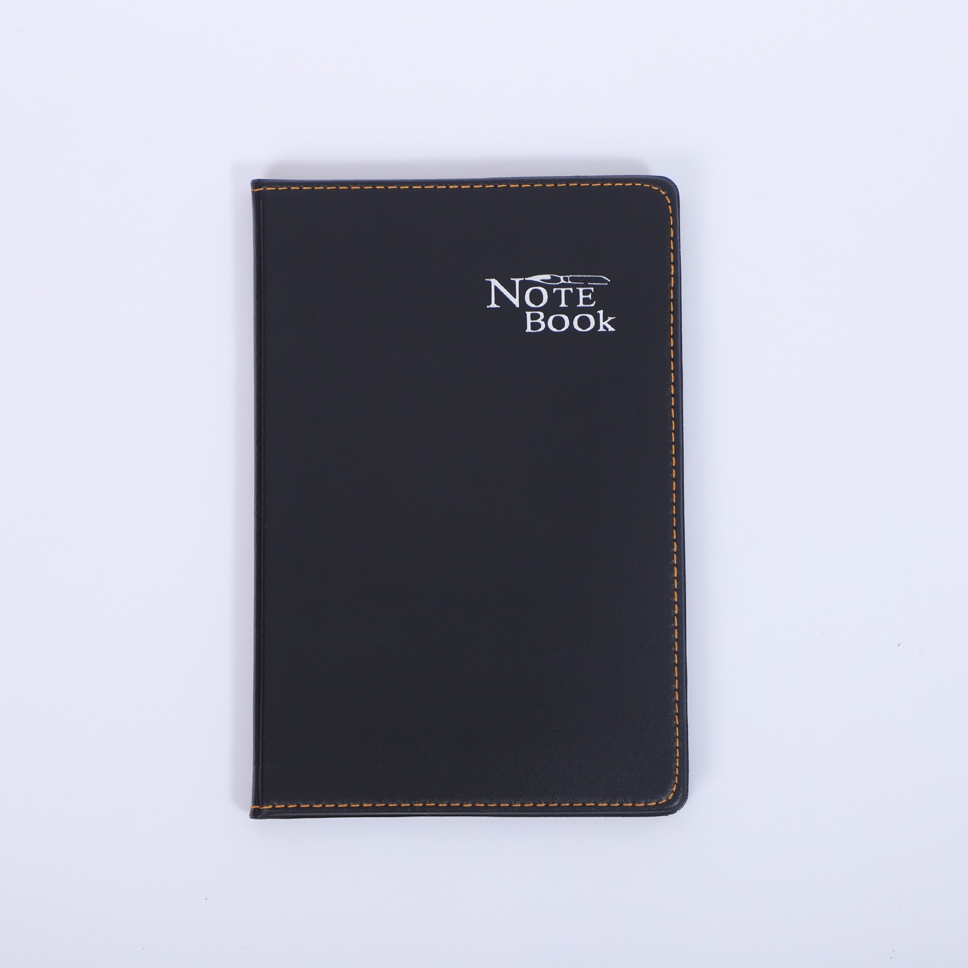Cuaderno de cuero negro para negocios y reuniones