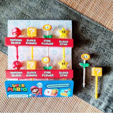 日本超级玛丽水果签儿童便当创意装饰叉子饭团点心可爱卡通甜品叉