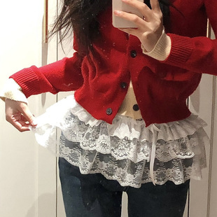 This Year's Popular One-Piece Lace Butt Curtain Spring and Summer Skirt New Heavy-Duty Lace-Up Short Lace Skirt