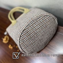 文艺编织包包手提包新款水桶上班手提袋外出拎包便当高颜值通勤包