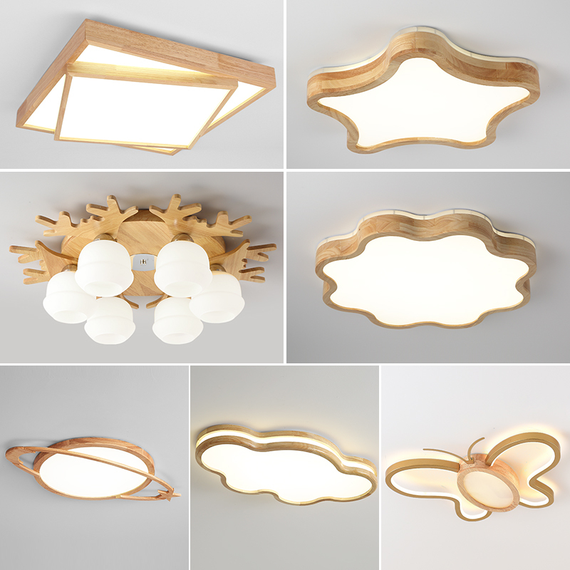 Nordic led Bedroom Ceiled Lamps Modern Simple Japanese Style Quiet Style Master Bedroom Homestay Harawood Warm Room Lights