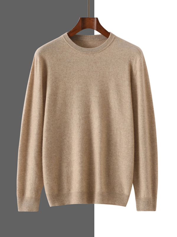 2024 autumn and winter new cashmere sweater men's long sleeve sweater round neck comfortable all-match skin-friendly loose fashion