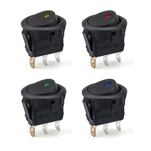 12v switch 20A round with light boat switch 24V cat eye round fish eye light 20A12VDC rocker switch