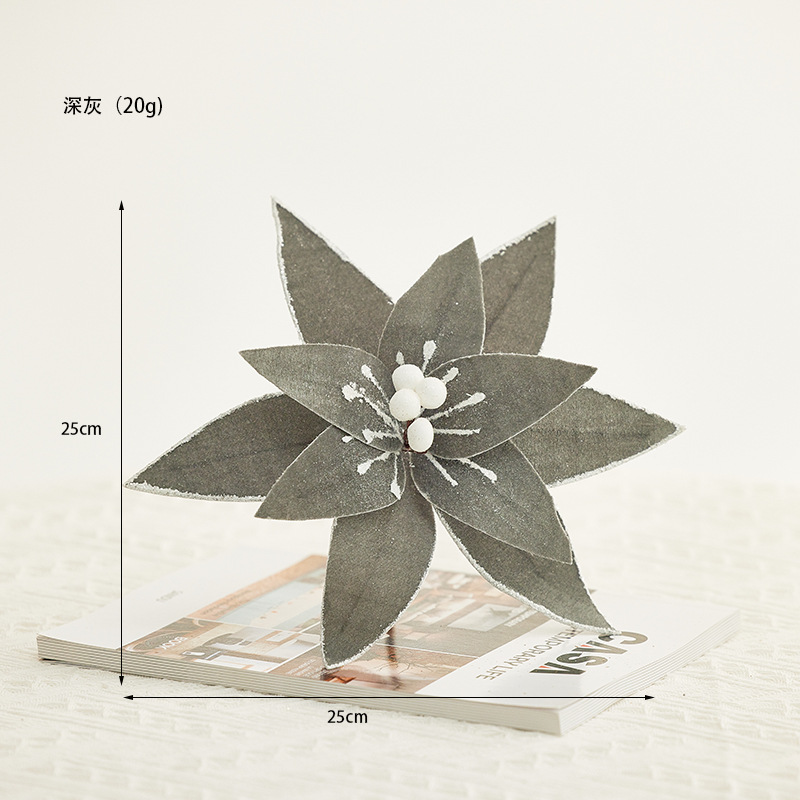 Decoraciones de Navidad 25cm flores de Navidad blancas retro flores falsas flores hechas a mano botella floral diseño props